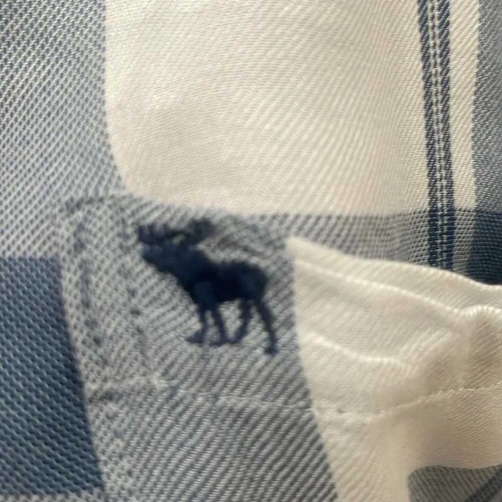 Abercrombie Fitch Button down Shirt Women's XS Blue White Plaid Long Sleeve - Picture 4 of 10